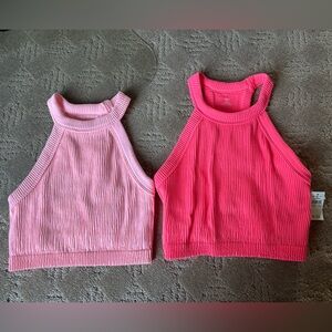 Aerie salmon pink (XS) and bright pink (S) Tank Tops